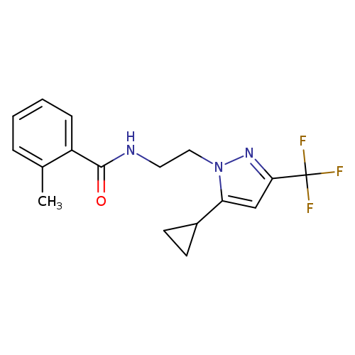 N-{2-[5-cyclopropyl-3-(trifluoromethyl)-1H-pyrazol-1-yl]ethyl}-2-methylbenzamide