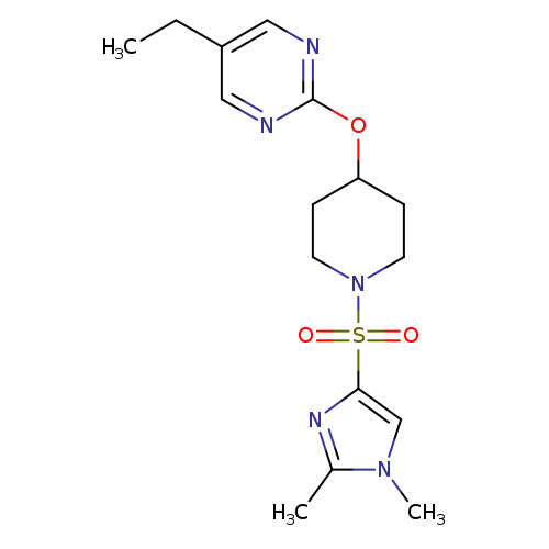 2-({1-[(1,2-dimethyl-1H-imidazol-4-yl)sulfonyl]piperidin-4-yl}oxy)-5-ethylpyrimidine