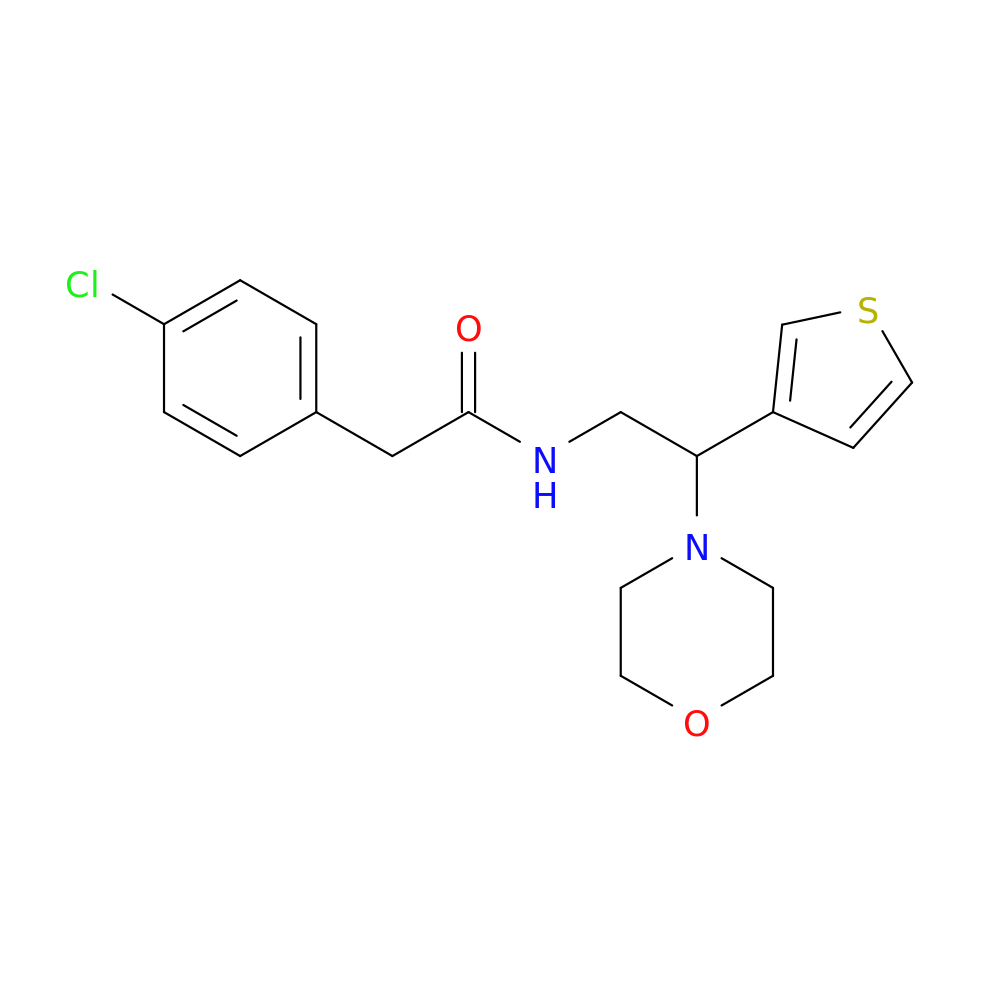 2-(4-chlorophenyl)-N-[2-(morpholin-4-yl)-2-(thiophen-3-yl)ethyl]acetamide