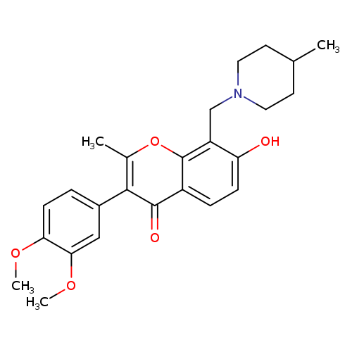3-(3,4-dimethoxyphenyl)-7-hydroxy-2-methyl-8-[(4-methylpiperidin-1-yl)methyl]-4H-chromen-4-one