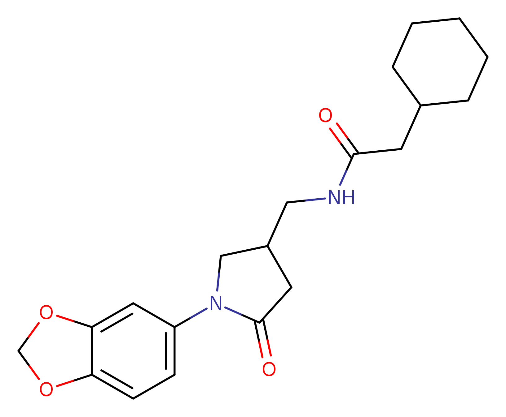 N-{[1-(2H-1,3-benzodioxol-5-yl)-5-oxopyrrolidin-3-yl]methyl}-2-cyclohexylacetamide