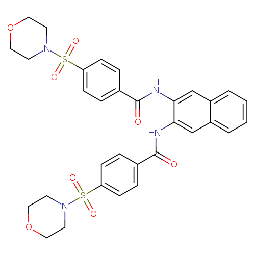 4-(morpholine-4-sulfonyl)-N-{3-[4-(morpholine-4-sulfonyl)benzamido]naphthalen-2-yl}benzamide
