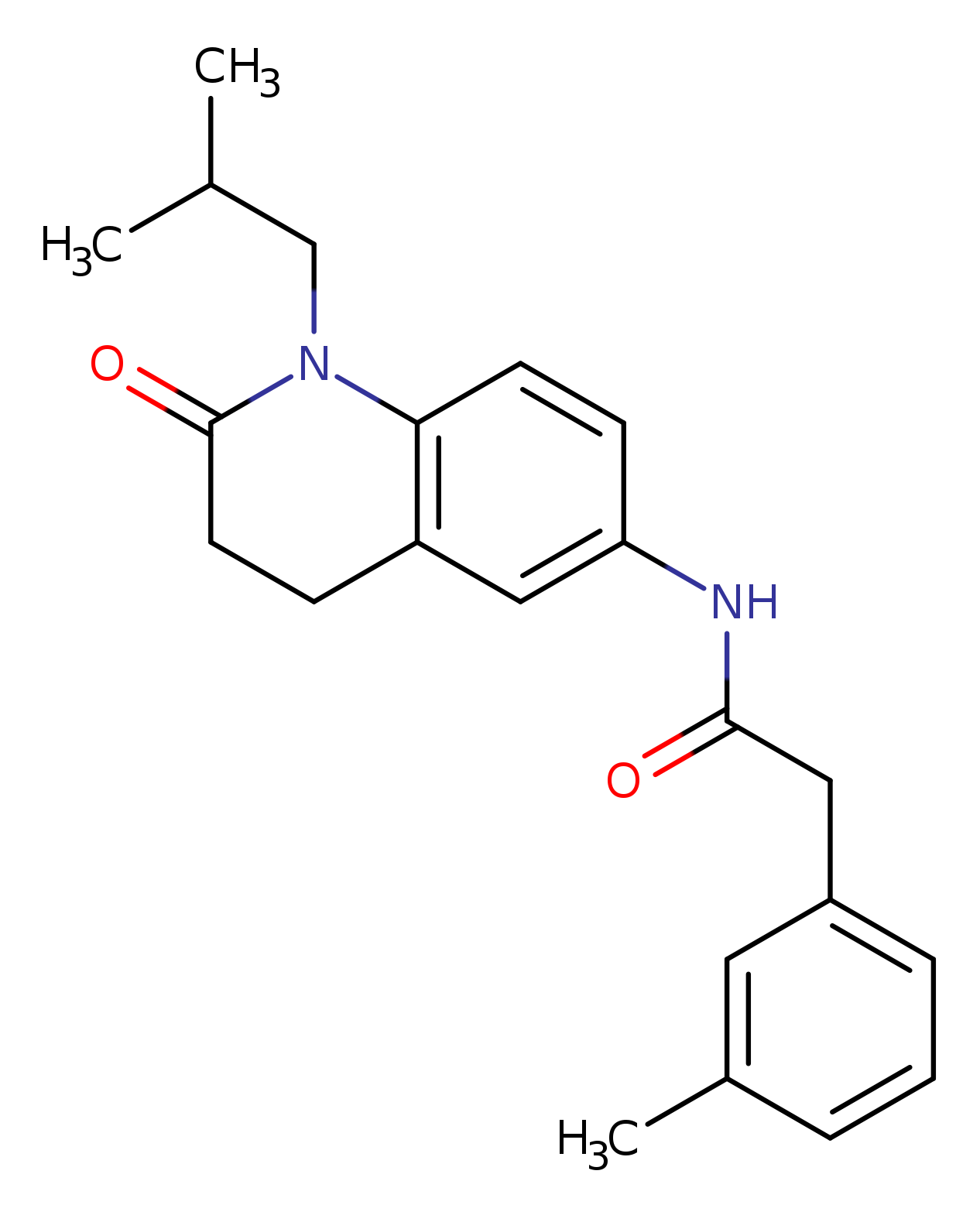 2-(3-methylphenyl)-N-[1-(2-methylpropyl)-2-oxo-1,2,3,4-tetrahydroquinolin-6-yl]acetamide