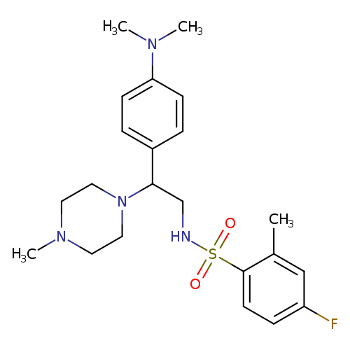 N-{2-[4-(dimethylamino)phenyl]-2-(4-methylpiperazin-1-yl)ethyl}-4-fluoro-2-methylbenzene-1-sulfonamide