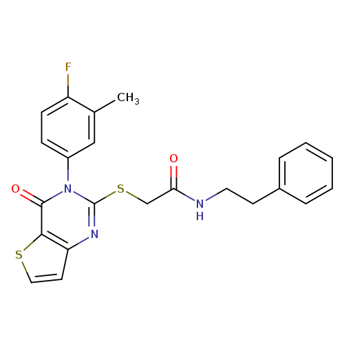 2-{[3-(4-fluoro-3-methylphenyl)-4-oxo-3H,4H-thieno[3,2-d]pyrimidin-2-yl]sulfanyl}-N-(2-phenylethyl)acetamide