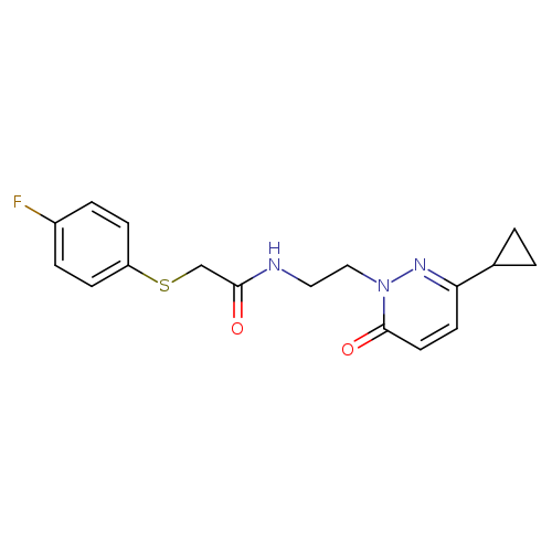 N-[2-(3-cyclopropyl-6-oxo-1,6-dihydropyridazin-1-yl)ethyl]-2-[(4-fluorophenyl)sulfanyl]acetamide
