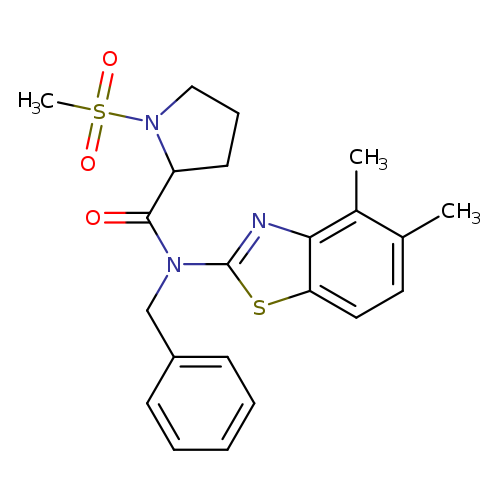 N-benzyl-N-(4,5-dimethyl-1,3-benzothiazol-2-yl)-1-methanesulfonylpyrrolidine-2-carboxamide