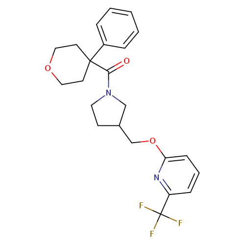 2-{[1-(4-phenyloxane-4-carbonyl)pyrrolidin-3-yl]methoxy}-6-(trifluoromethyl)pyridine