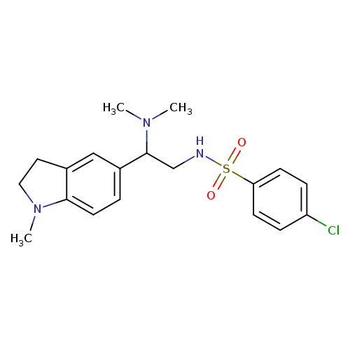 4-chloro-N-[2-(dimethylamino)-2-(1-methyl-2,3-dihydro-1H-indol-5-yl)ethyl]benzene-1-sulfonamide