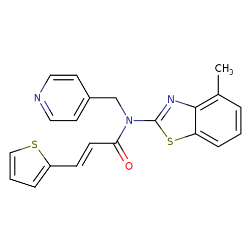 (2E)-N-(4-methyl-1,3-benzothiazol-2-yl)-N-[(pyridin-4-yl)methyl]-3-(thiophen-2-yl)prop-2-enamide