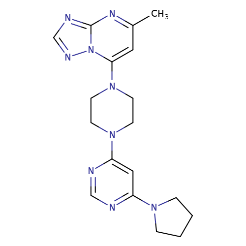 4-(4-{5-methyl-[1,2,4]triazolo[1,5-a]pyrimidin-7-yl}piperazin-1-yl)-6-(pyrrolidin-1-yl)pyrimidine