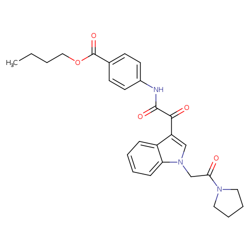 butyl 4-(2-oxo-2-{1-[2-oxo-2-(pyrrolidin-1-yl)ethyl]-1H-indol-3-yl}acetamido)benzoate