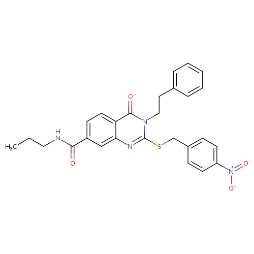 2-{[(4-nitrophenyl)methyl]sulfanyl}-4-oxo-3-(2-phenylethyl)-N-propyl-3,4-dihydroquinazoline-7-carboxamide