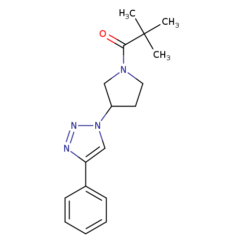 2,2-dimethyl-1-[3-(4-phenyl-1H-1,2,3-triazol-1-yl)pyrrolidin-1-yl]propan-1-one