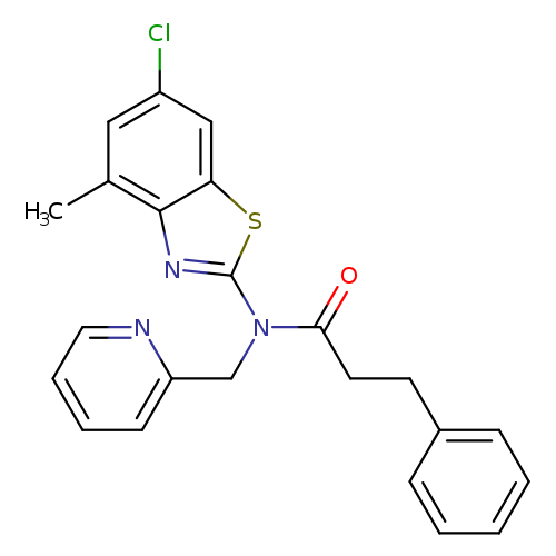 N-(6-chloro-4-methyl-1,3-benzothiazol-2-yl)-3-phenyl-N-[(pyridin-2-yl)methyl]propanamide