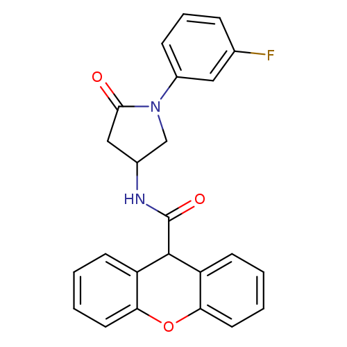 N-[1-(3-fluorophenyl)-5-oxopyrrolidin-3-yl]-9H-xanthene-9-carboxamide