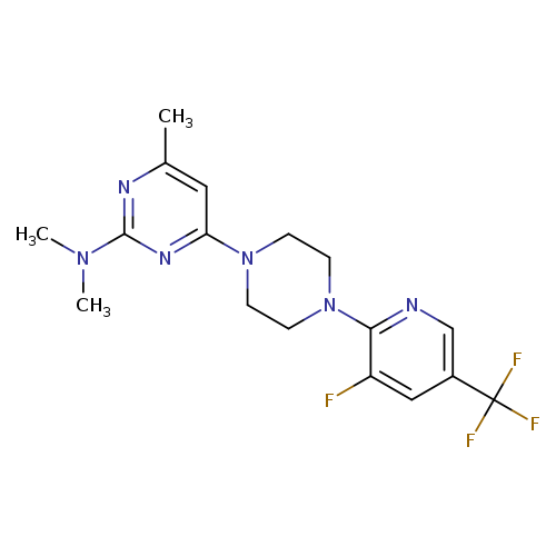 4-{4-[3-fluoro-5-(trifluoromethyl)pyridin-2-yl]piperazin-1-yl}-N,N,6-trimethylpyrimidin-2-amine