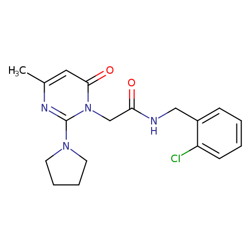 N-[(2-chlorophenyl)methyl]-2-[4-methyl-6-oxo-2-(pyrrolidin-1-yl)-1,6-dihydropyrimidin-1-yl]acetamide