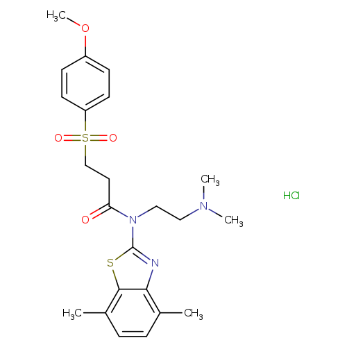 N-(4,7-dimethyl-1,3-benzothiazol-2-yl)-N-[2-(dimethylamino)ethyl]-3-(4-methoxybenzenesulfonyl)propanamide hydrochloride