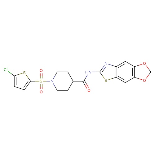 1-[(5-chlorothiophen-2-yl)sulfonyl]-N-{4,6-dioxa-10-thia-12-azatricyclo[7.3.0.0^{3,7}]dodeca-1(9),2,7,11-tetraen-11-yl}piperidine-4-carboxamide