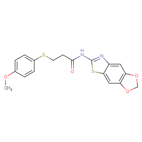 N-{4,6-dioxa-10-thia-12-azatricyclo[7.3.0.0^{3,7}]dodeca-1(9),2,7,11-tetraen-11-yl}-3-[(4-methoxyphenyl)sulfanyl]propanamide
