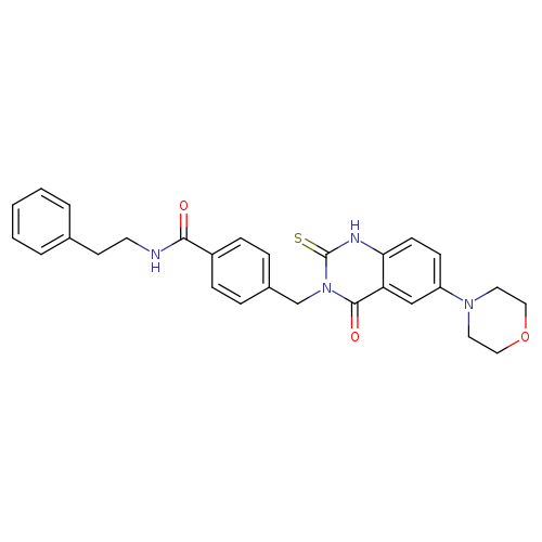 4-{[6-(morpholin-4-yl)-4-oxo-2-sulfanylidene-1,2,3,4-tetrahydroquinazolin-3-yl]methyl}-N-(2-phenylethyl)benzamide