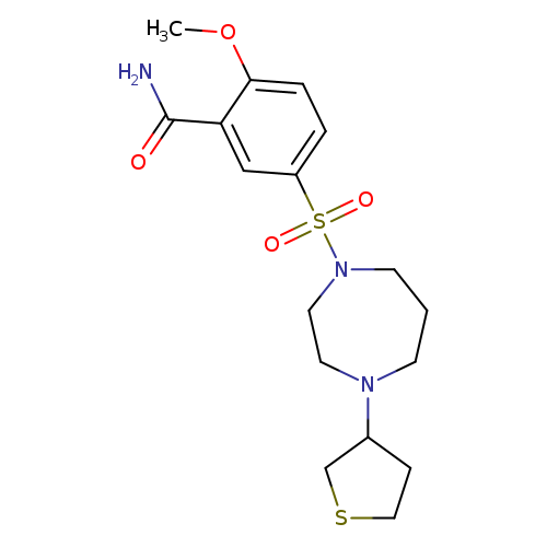 2-methoxy-5-{[4-(thiolan-3-yl)-1,4-diazepan-1-yl]sulfonyl}benzamide
