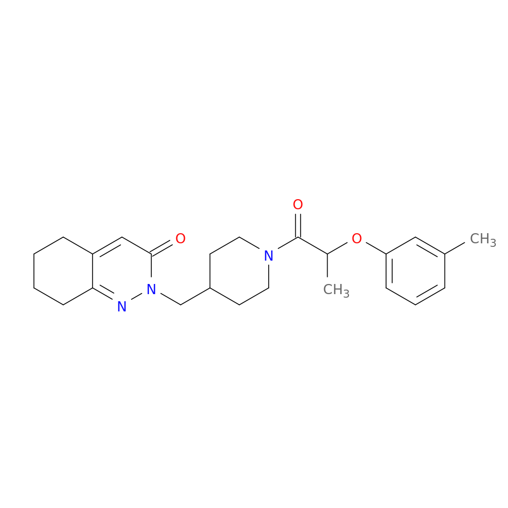2-({1-[2-(3-methylphenoxy)propanoyl]piperidin-4-yl}methyl)-2,3,5,6,7,8-hexahydrocinnolin-3-one
