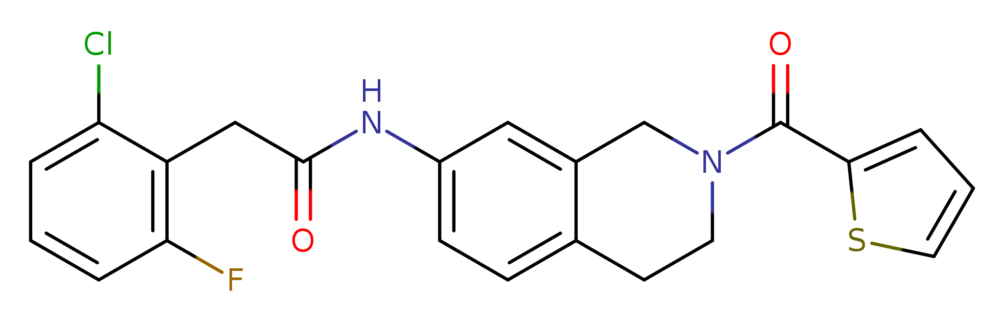 2-(2-chloro-6-fluorophenyl)-N-[2-(thiophene-2-carbonyl)-1,2,3,4-tetrahydroisoquinolin-7-yl]acetamide