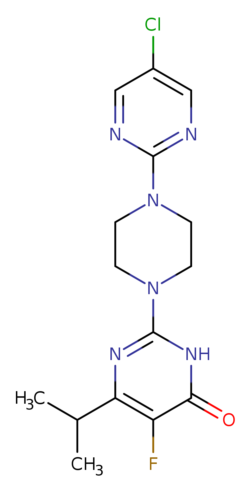 2-[4-(5-chloropyrimidin-2-yl)piperazin-1-yl]-5-fluoro-6-(propan-2-yl)-3,4-dihydropyrimidin-4-one