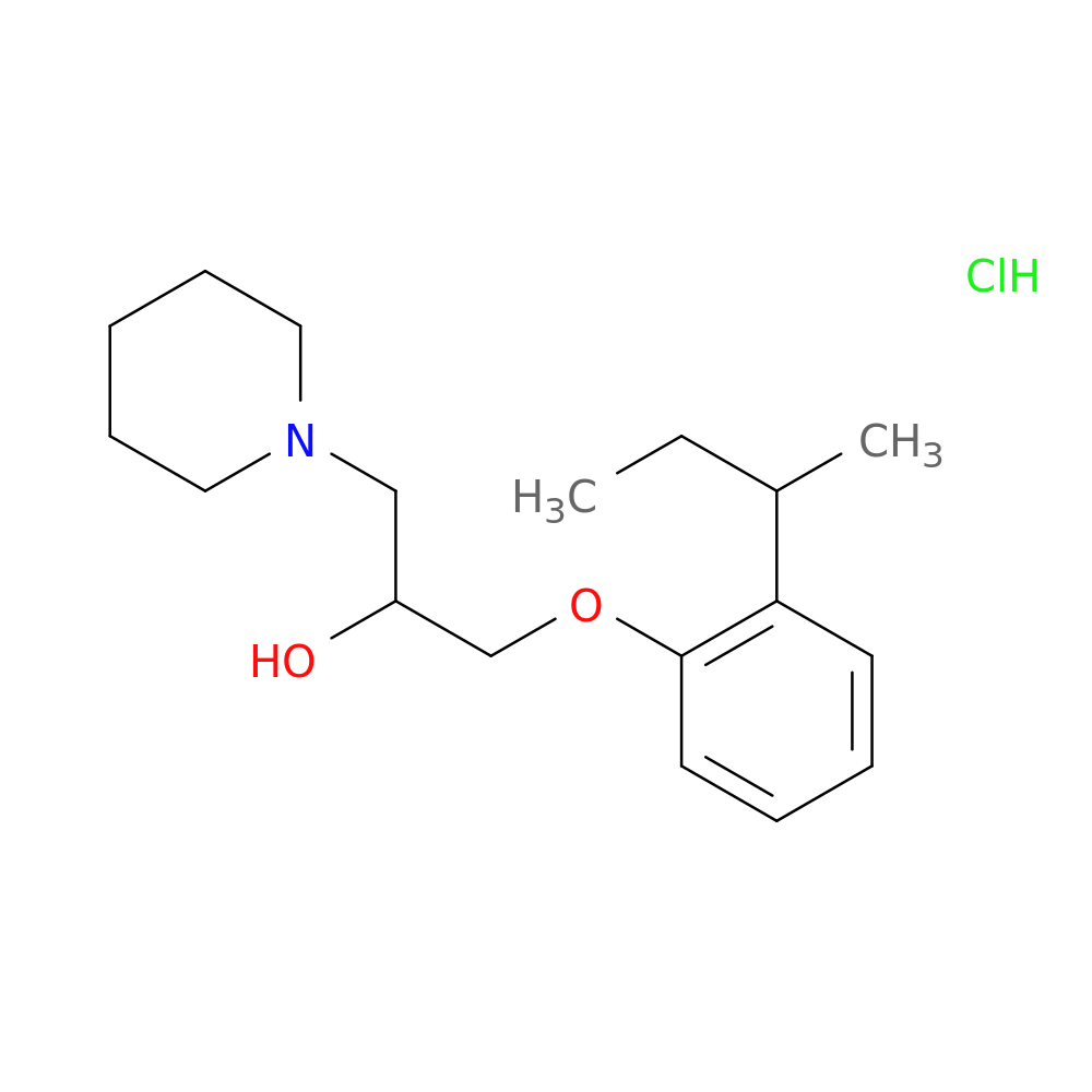 1-[2-(butan-2-yl)phenoxy]-3-(piperidin-1-yl)propan-2-ol hydrochloride