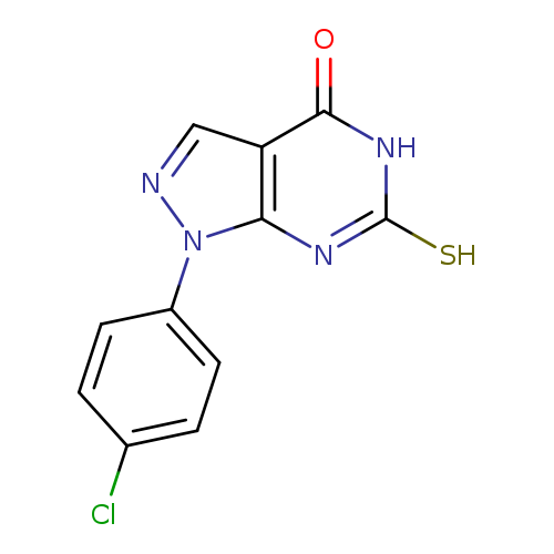 1-(4-CHLOROPHENYL)-6-MERCAPTO-1,5-DIHYDRO-4H-PYRAZOLO[3,4-D]PYRIMIDIN-4-O+