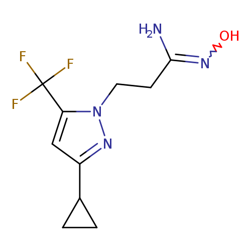 (1E)-3-[3-cyclopropyl-5-(trifluoromethyl)-1H-pyrazol-1-yl]-N'-hydroxypropanimidamide