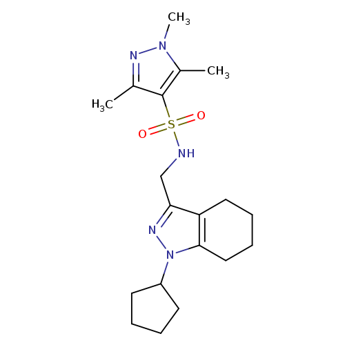 N-[(1-cyclopentyl-4,5,6,7-tetrahydro-1H-indazol-3-yl)methyl]-1,3,5-trimethyl-1H-pyrazole-4-sulfonamide