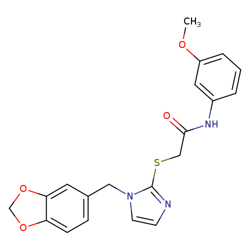 2-({1-[(2H-1,3-benzodioxol-5-yl)methyl]-1H-imidazol-2-yl}sulfanyl)-N-(3-methoxyphenyl)acetamide