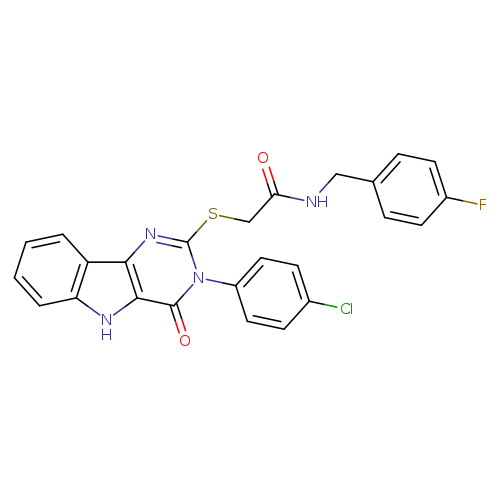 2-{[3-(4-chlorophenyl)-4-oxo-3H,4H,5H-pyrimido[5,4-b]indol-2-yl]sulfanyl}-N-[(4-fluorophenyl)methyl]acetamide