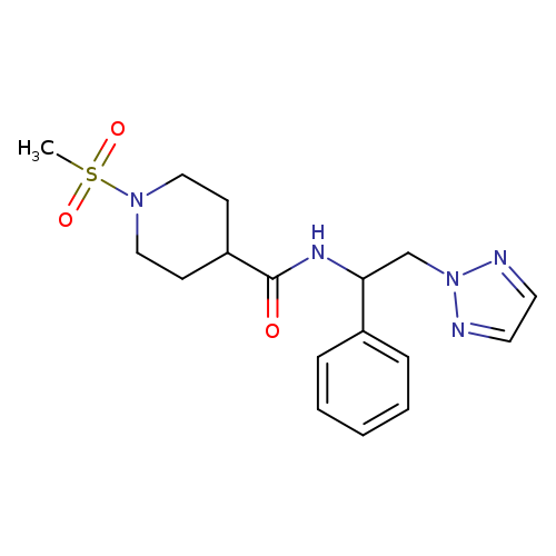 1-methanesulfonyl-N-[1-phenyl-2-(2H-1,2,3-triazol-2-yl)ethyl]piperidine-4-carboxamide