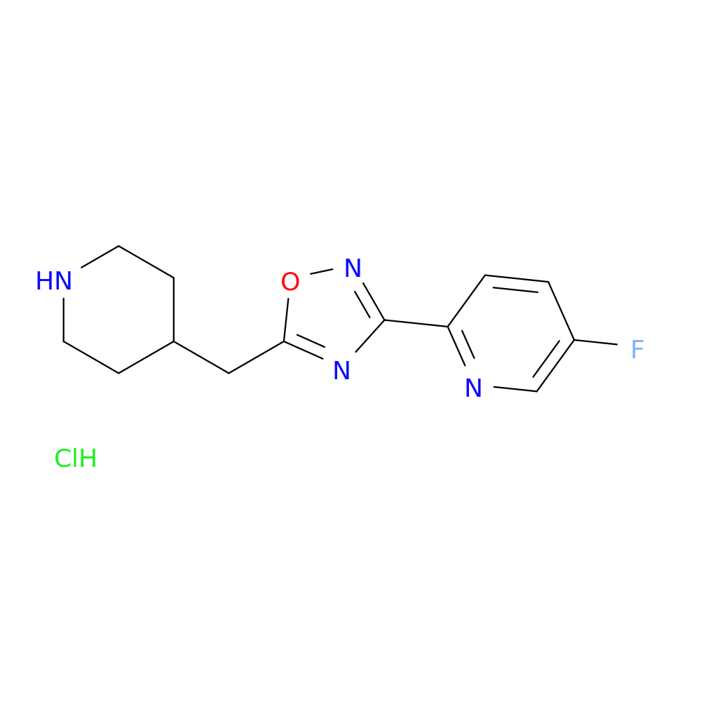 5-fluoro-2-{5-[(piperidin-4-yl)methyl]-1,2,4-oxadiazol-3-yl}pyridine hydrochloride