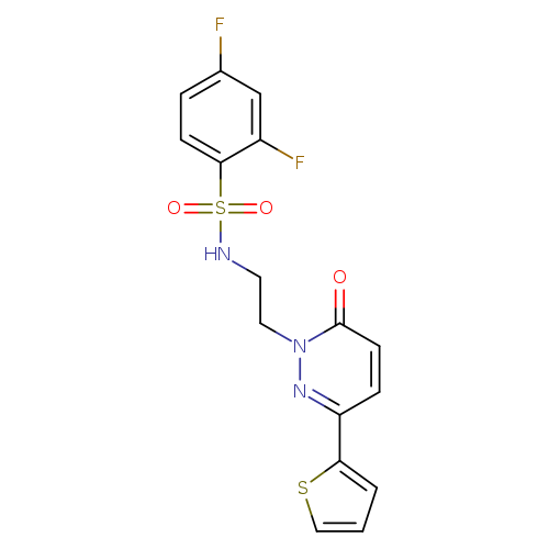 2,4-difluoro-N-{2-[6-oxo-3-(thiophen-2-yl)-1,6-dihydropyridazin-1-yl]ethyl}benzene-1-sulfonamide