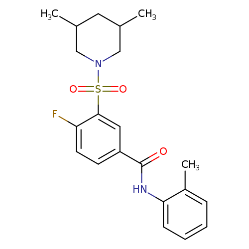 3-[(3,5-dimethylpiperidin-1-yl)sulfonyl]-4-fluoro-N-(2-methylphenyl)benzamide