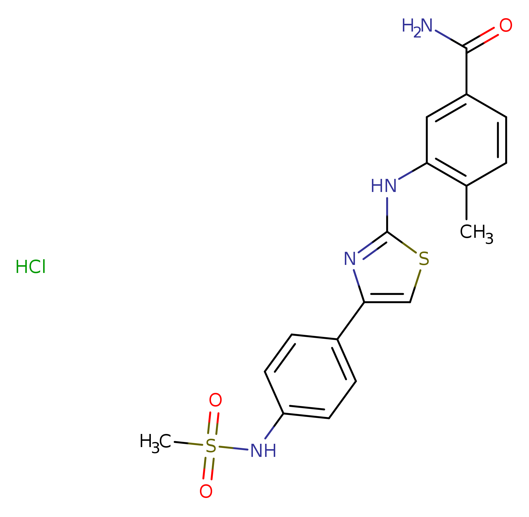 3-{[4-(4-methanesulfonamidophenyl)-1,3-thiazol-2-yl]amino}-4-methylbenzamide hydrochloride