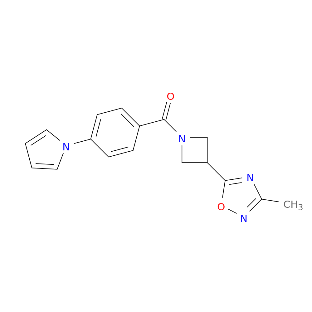 3-methyl-5-{1-[4-(1H-pyrrol-1-yl)benzoyl]azetidin-3-yl}-1,2,4-oxadiazole