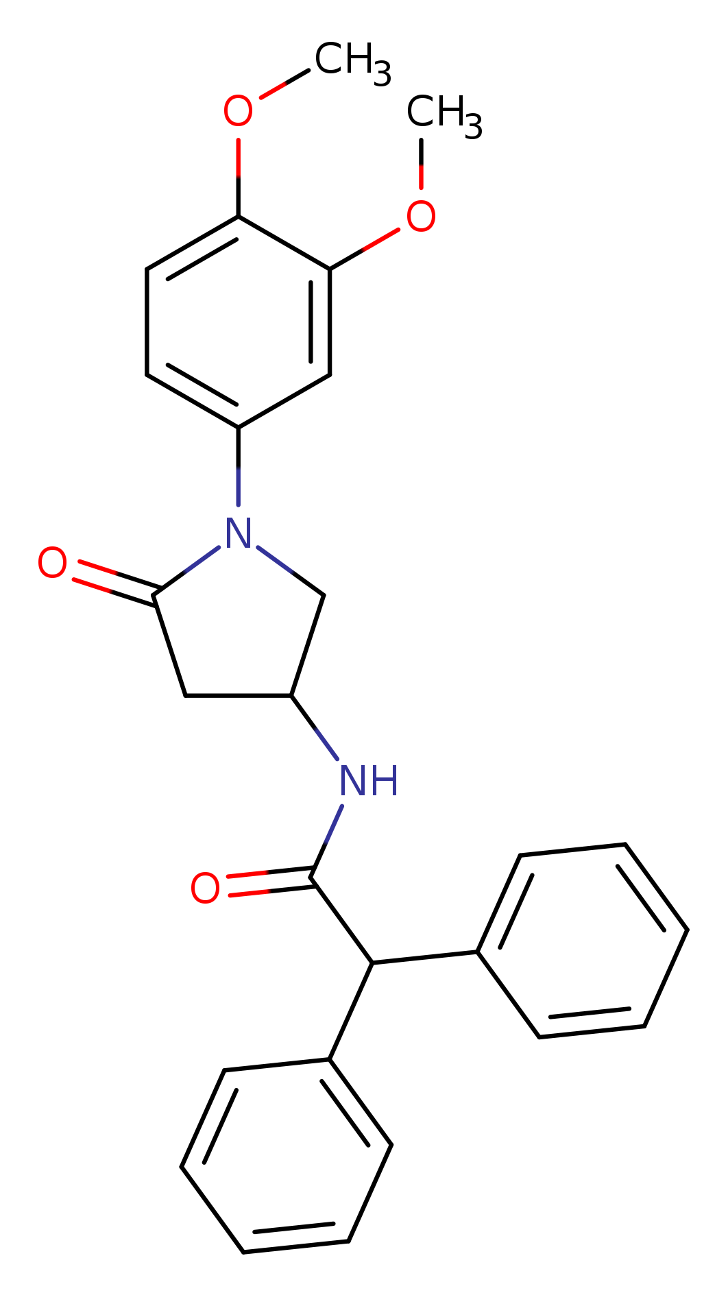 N-[1-(3,4-dimethoxyphenyl)-5-oxopyrrolidin-3-yl]-2,2-diphenylacetamide