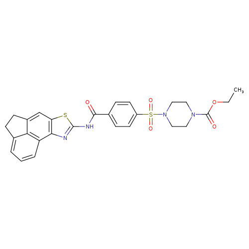 ethyl 4-[4-({5-thia-3-azatetracyclo[6.6.1.0^{2,6}.0^{11,15}]pentadeca-1(15),2(6),3,7,11,13-hexaen-4-yl}carbamoyl)benzenesulfonyl]piperazine-1-carboxylate