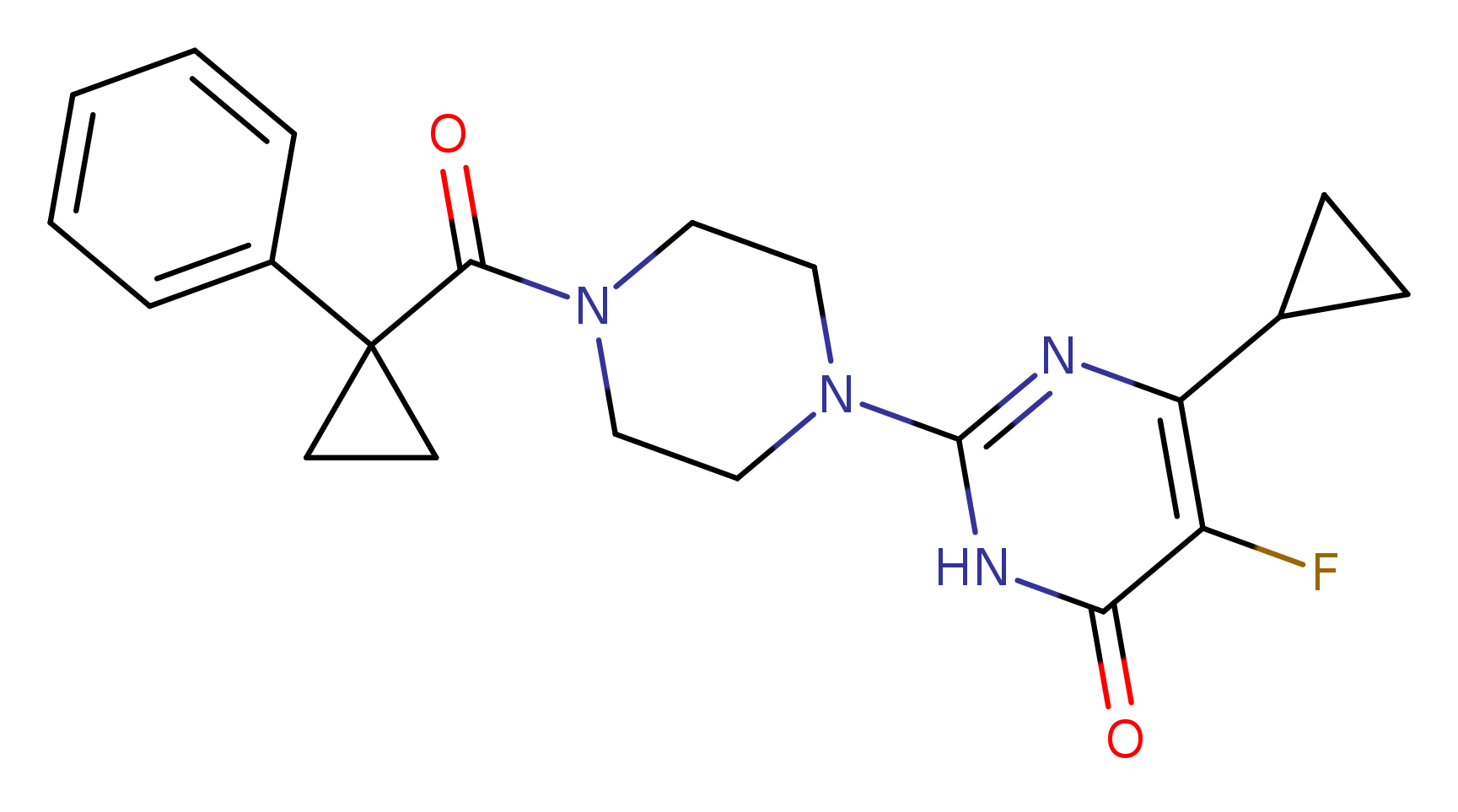 6-cyclopropyl-5-fluoro-2-[4-(1-phenylcyclopropanecarbonyl)piperazin-1-yl]-3,4-dihydropyrimidin-4-one
