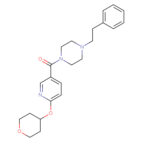 1-[6-(oxan-4-yloxy)pyridine-3-carbonyl]-4-(2-phenylethyl)piperazine