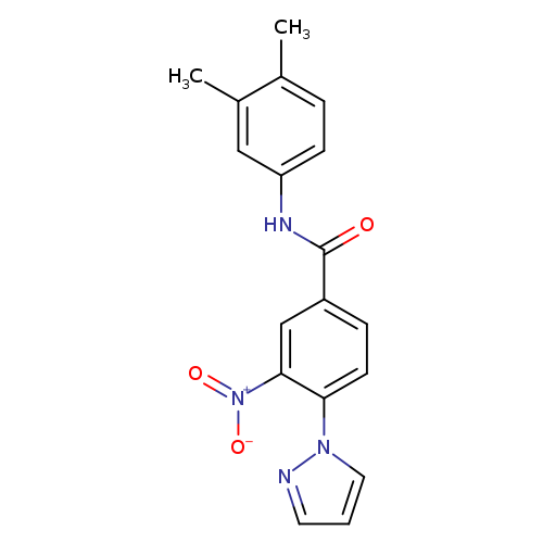 N-(3,4-dimethylphenyl)-3-nitro-4-(1H-pyrazol-1-yl)benzamide