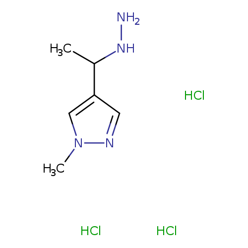 4-(1-hydrazinylethyl)-1-methyl-1H-pyrazole trihydrochloride