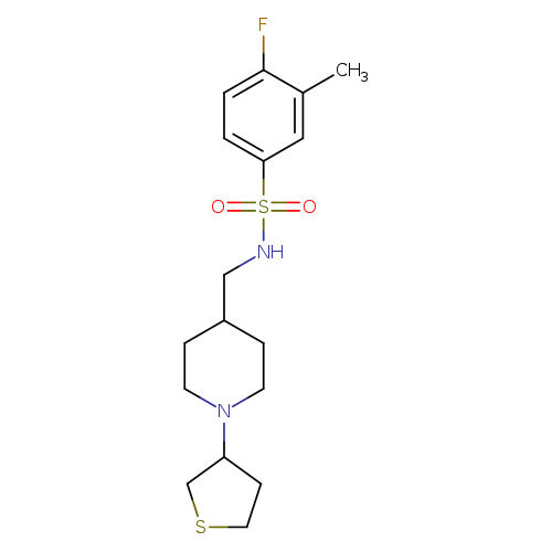 4-fluoro-3-methyl-N-{[1-(thiolan-3-yl)piperidin-4-yl]methyl}benzene-1-sulfonamide