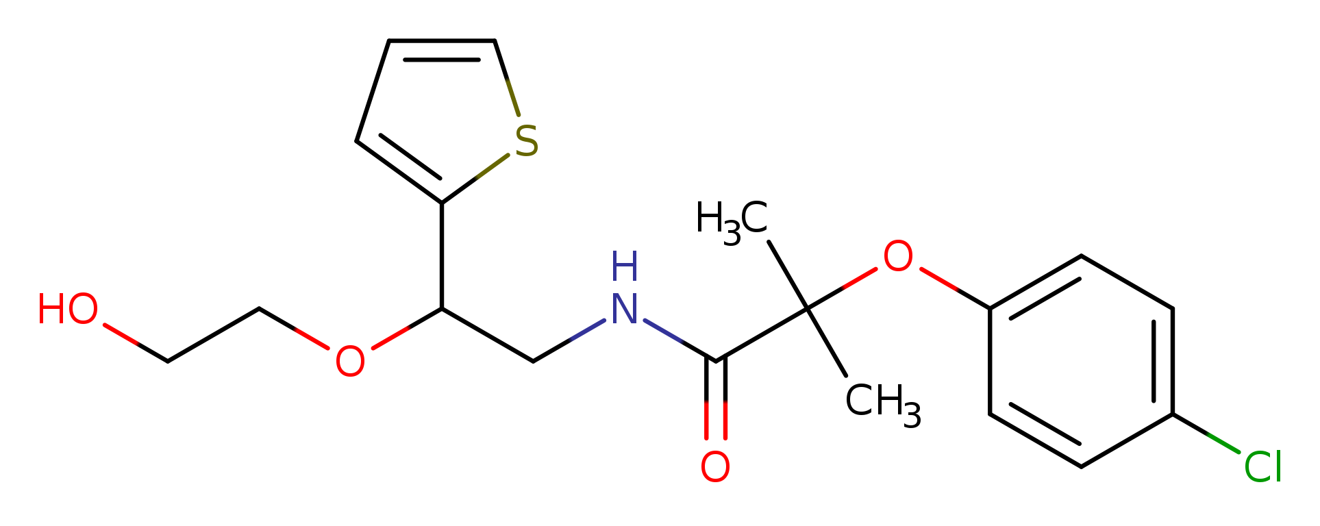 2-(4-chlorophenoxy)-N-[2-(2-hydroxyethoxy)-2-(thiophen-2-yl)ethyl]-2-methylpropanamide